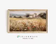 Wildflower Farmhouse Vintage Frame Tv Art Landscape Wall Art Aesthetic Wall Art