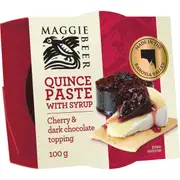 Maggie Beer Quince Paste with Syrup Cherry & Dark Chocolate Topping 100g