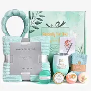Get Well Soon Gifts For Women, 10 Pcs Care Package Get Well Gift Basket, Self Care Gifts with Luxury Flannel Blanket, Relaxing Spa Box Thinking of You Basket for Her, Mom Sister Best Friends