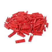 100pcs Mini Colored Spring Wood Clips Clothes Photo Paper Peg Pin Clothespin ...
