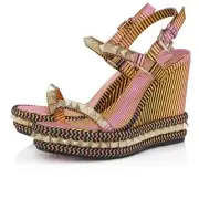 Christian Louboutin PYRACLOU Aftersun Spiked Platform Wedge Heels Sandals $995