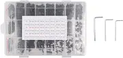 1080pcs NUZAMAS Half Round Head Nuts and Bolts M2 M3 M4 Button Head Hex Socket Machine Screws Blackened Carbon Steel Pan Head Bolts and Nuts Kit with Storage Box