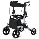 Rollator Walker for Seniors, Height Adjustable All Terrain Rolling Walker wit...