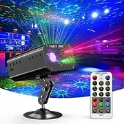 Party DJ Disco Lights – Indoor Sound Activated Strobe Laser Projector with Remote Control for Parties, Weddings, Bars Holiday Events