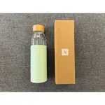 【全新】NESPRESSO 隨身水瓶 北歐薄荷綠 咖啡廳辦公室 療癒小物 500ML 玻璃瓶 矽膠保護套 竹蓋 夏天消暑