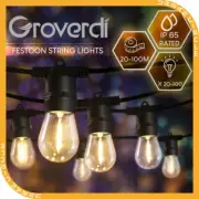 Groverdi Festoon Lights String Light LED 20M-100M Christmas Wedding Waterproof
