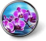 [FZMVSQH] Beautiful Orchid Printed Round Button Pin Badges Metal Pinback Buttons 1 Inch Pins for Hat Shirt Clothing Bags Decoration, Circular, Aluminum, Circular, Aluminum