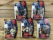 2012 Star Wars Movie Heroes Figure Lot 5 Qui Gon Jinn Battle Droid Jar Jar Binks