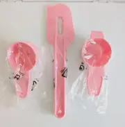 Tupperware 8" Paddle Spatula Scraper + Small Strainer & Funnel Pink New