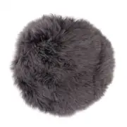 Round Chair Mat Long Wool - Steel - 37cm Dia. - Australian Merino Sheepskin