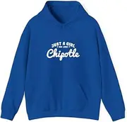 [X.Style] Just a Girl who Loves Chipotle Mexican Food ds011 Hoodie Royal M