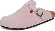 [Intini] Clogs Women's Men's Slippers with Footbed Leather Mules Garden Shoes Closed Comfortable Summer Sandals Slippers 36-46