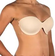 [Perfection] Secret Winged Bra - Backless Strapless Invisible Adhesive Wings A to E Cup, Nude, B