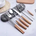 Portable Flatware Cutlery Set Dinnerware Tableware Spoon Fork Knife Chopsticks A