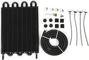 Transmission Radiator, Universal Oil Cooler Radiator, Aluminum Alloy Oil Cooler Replacement for Car Modified Accessory(8 Row)