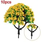 10pcs 6cm Mini Landscape Model Trees Train Railway Park Scenery Diorama Layout
