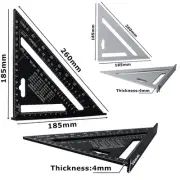 7'' Triangle Angle Square Protractor Carpenter Measuring Ruler Imperial/Metric*1
