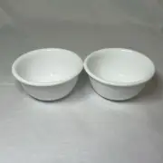 2 Corelle 6oz. Vitrelle Glass Winter Frost Ramekin Bowl Used