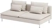 Durable Polyester Fabric Sofa Cover Compatible with IKEA SODERHAMN Couch Slipcover. Sofa Not Included. (Beige, Sofa Section)