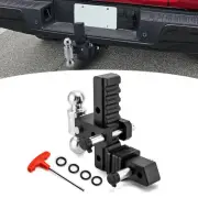 Adjustable Trailer Hitch 2'' Receiver 8'' Drop Rise Tow Dual Ball W/Lock 12500lb