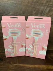 (2) VENUS ComfortGlide Razor Handle + 2 Blade Refills White Tea, Gillette/Venus