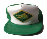 1980s VIRGINIA FARM BUREAU TRUCKER BASEBALL CAP HAT, GREEN WHITE FOAM, VINTAGE