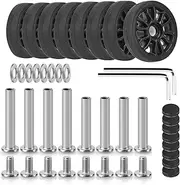 Domiella 8 PCs Luggage Replacement Wheels, 50 x 11mm Swivel Caster Wheels, Rubber Suitcase Trolley Wheels Repair Kit Luggage Wheels Replacement
