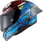 Nexx Helmet X.R3R GLITCH RACER BLUE.RED (60-L) , color: Blue/Red/Black , size: XL