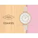 FOSSIL 手錶專賣店 國隆 ES4455 氣質石英女錶 皮革錶帶 珍珠貝錶面 粉 防水 鑲嵌晶鑽
