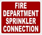 FIRE DEPARTMENT SPRINKLER CONNECTION SIGN ( Reflective, RUST Free-REF24-1027