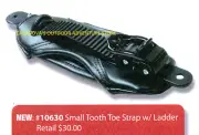 TEST PILOT SNOWBOARD BINDING BLACK SMALL LEATHER TOE STRAP WITH LADDER UNIVERSAL