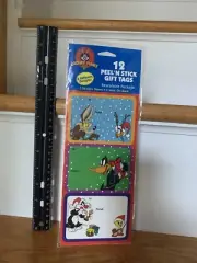 12 Peel 'n Stick Gift Tags Looney Tunes 1999 Warner Bros 6 Designs