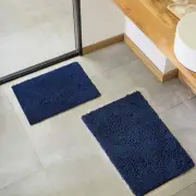 Soft Fluffy Chenille Bathroom Rugs Sets 2 pieces Non Slip Absorbent Bath Mats...