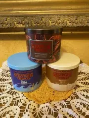 Lot 3 Stranger Things Bath & Body Works 3 Wick Candles Scoops Coffee Demogorgon
