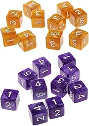 Colaxi 20-Piece Acrylic Dice Set for Tabletop Gaming - Rich Espresso and Lavender