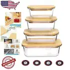 Stylish Microwave Safe Glass Containers with Bamboo Lids - Meal Prep Made Easy