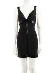 Black Sequinned Bodycon Mini Dress