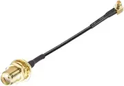 uxcell MMCX Male Right Angle to SMA Female Bulkhead,Pigtail Antenna Coaxial RF1.37 Low Loss Cable,RF Coaxial Connector,2inch