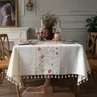 TEWENE Tablecloth Rectangle Tablecloth Embroidery Table Cloth Linen Tableclot...