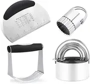 Stainless Steel Dough Cutter Pastry Blender 6 Biscuit Cutter Set,Professional Baking Dough Tools