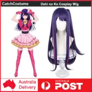 Oshi no Ko Ai Hoshino Wig Blue-purplish Long Straight with Side Clip on Ponytail