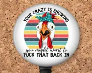 Badge Reel - Crazy Chicken Funny Retractable ID Holder 8229