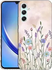 [SuzaCase] Back Case for Samsung Galaxy A34 5G, Galaxy A34 5G Case with Stylish Floral Watercolored Design Printed Cute, Sleek Durable Hardshell Protective Phone Case/Cover for Samsung A34 5G