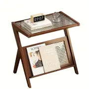 NNETM Mini Bedside Table - Sleek Tempered Glass Top