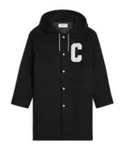college long parka in double-face wool FR54,FR52 black
