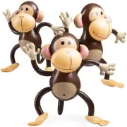 Large Inflatable Monkey (Pack of 3) 27-Inch Monkeys for Baby Shower, Safari, ...