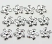 200 Silver Flatback Acrylic Flatback Faceted Windmill Flower Rhinestone Gem 12mm