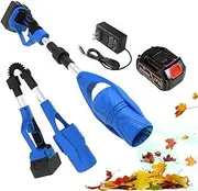 Cordless Leaf Blower,63m/s Powerful Electric Leaf Blower Air Blower,29000RPM Portable Lightweight Garden Leaf Blower,Foldable Leaf Blower with 3000mAh Battery & Charger,for Lawn Care, Patio, Yard(Blue