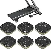 uxcell 6 Pcs Treadmill Mat Pads, 4x4x0.8 High Density Foam Anti Vibration Pad Sound Proof Floor Mat Exercise Equipment Mat for Carpet Protect Noise Reduction Home Gym, White