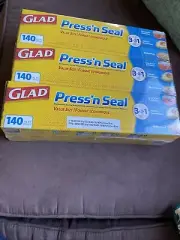 Glad Press’n Seal 3 Boxes 140sq’ Each. New In Plastic
